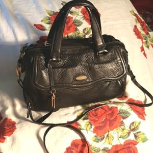 Tahari Pebble Leather Satchel with Crossbody Strap